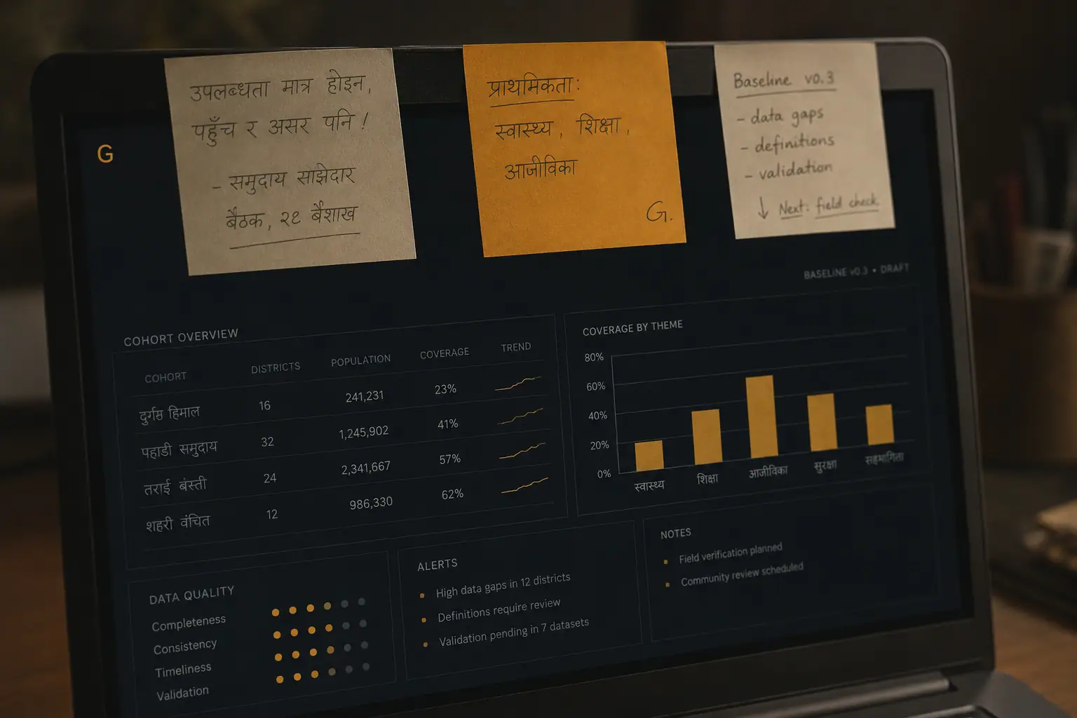 Learning platform on a laptop screen