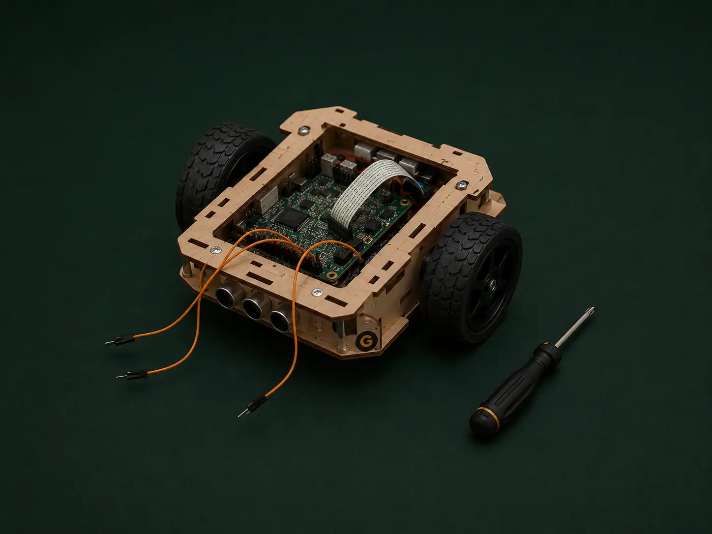 Finished GRobotics robot on the bench
