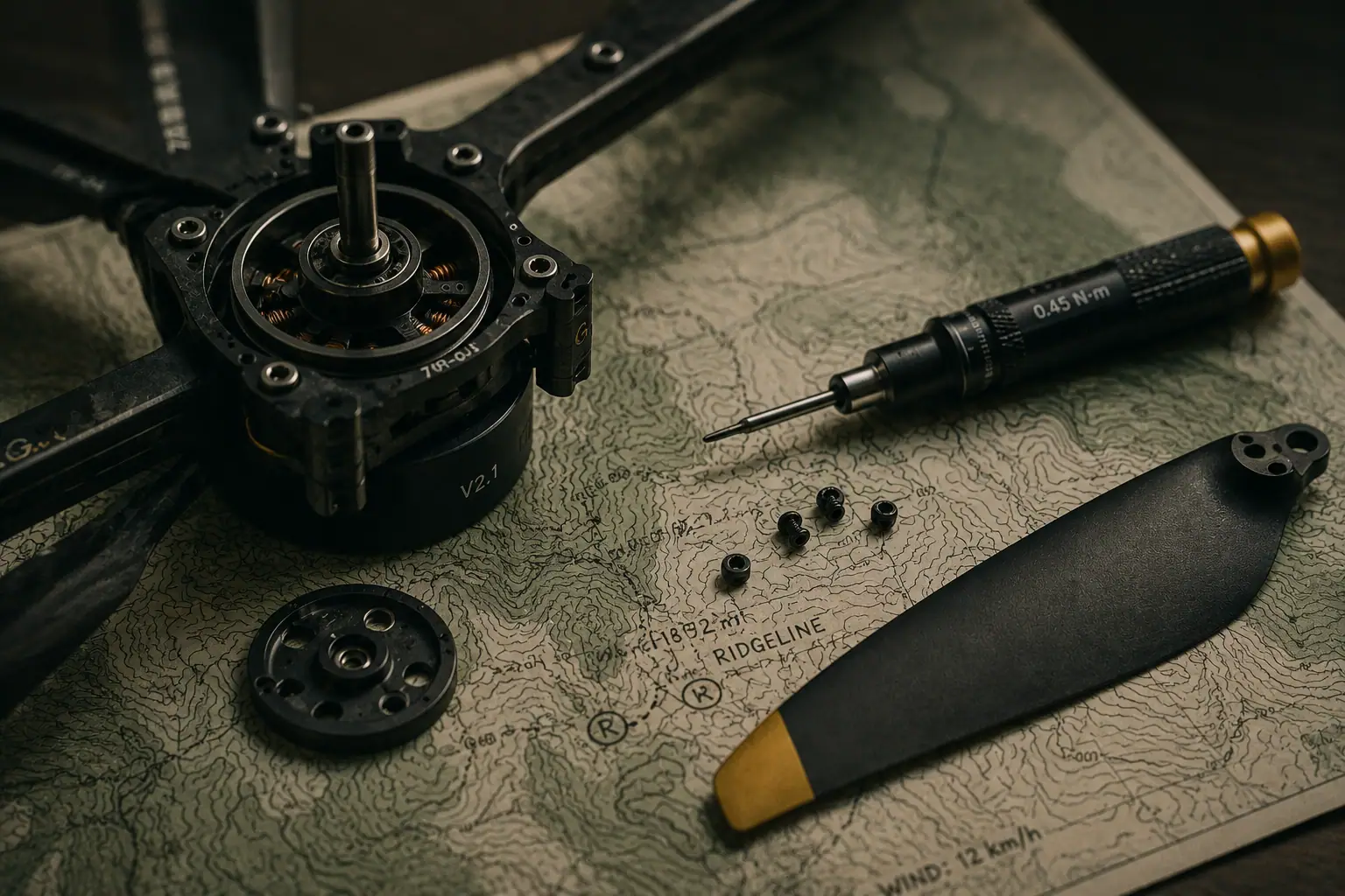Internal workbench — rotor mid-assembly