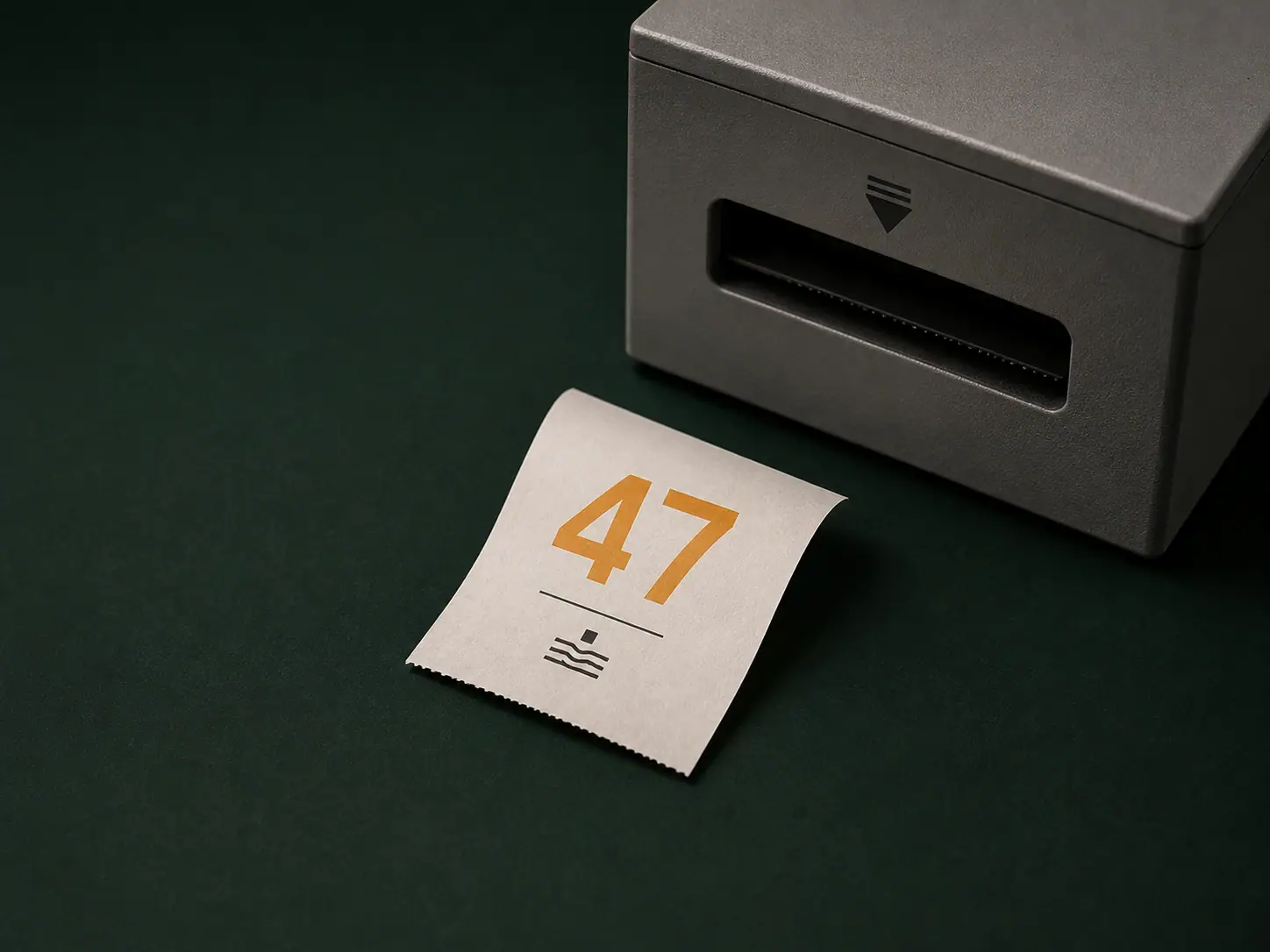 Government counter — token display above a queue
